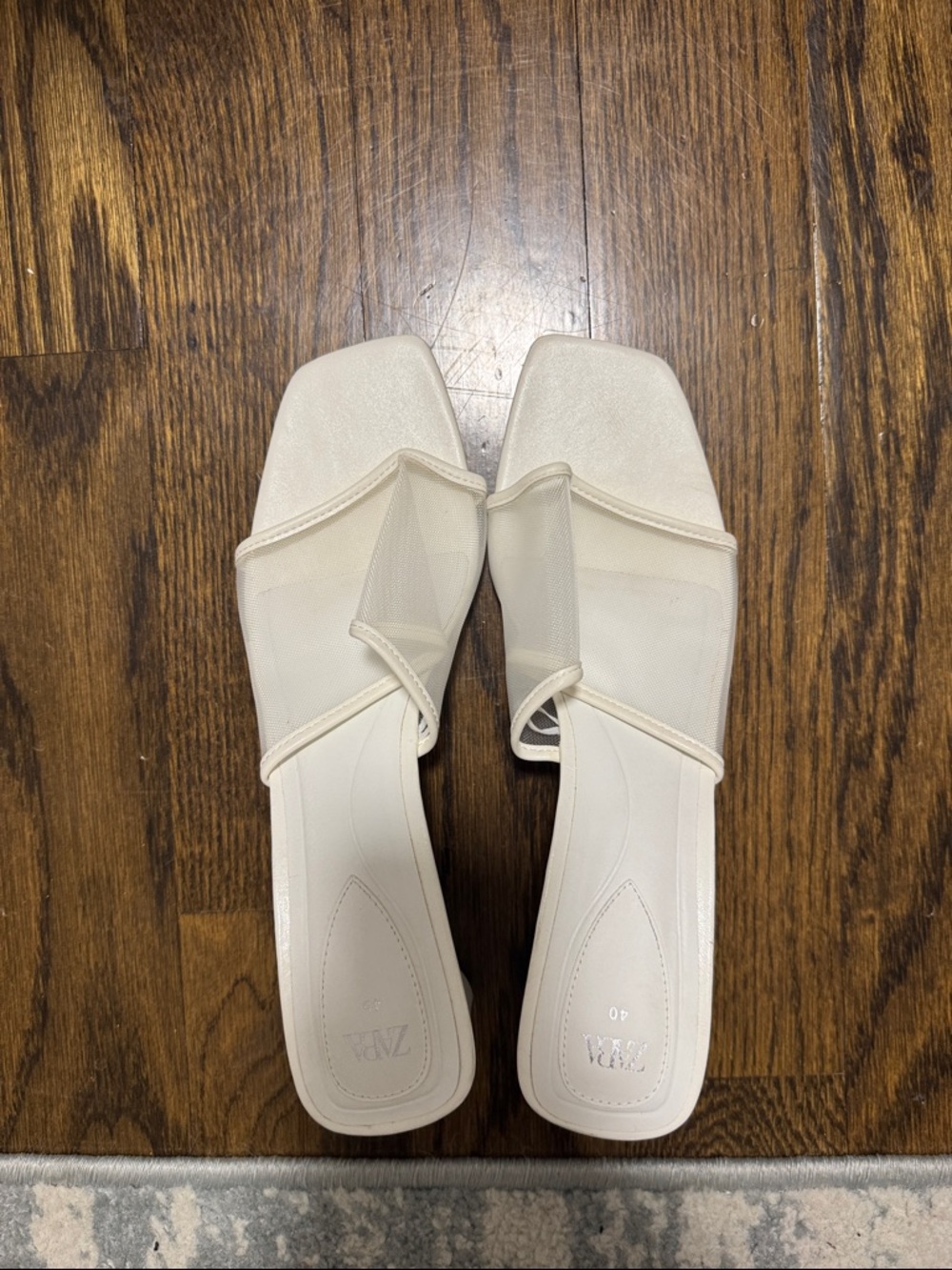 Zara white heeled sandals